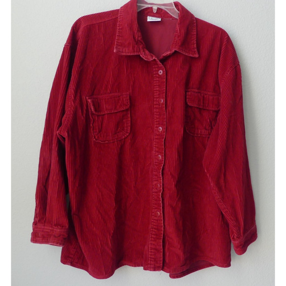 Carolina Blues Women's Plus Corduroy Jacket 2XL Shacket Button Front Layer Y2K - Picture 1 of 9